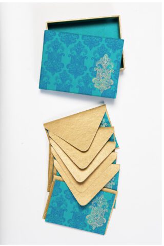 Turquoise chandelier note card is stylish and made from eco friendly paper.