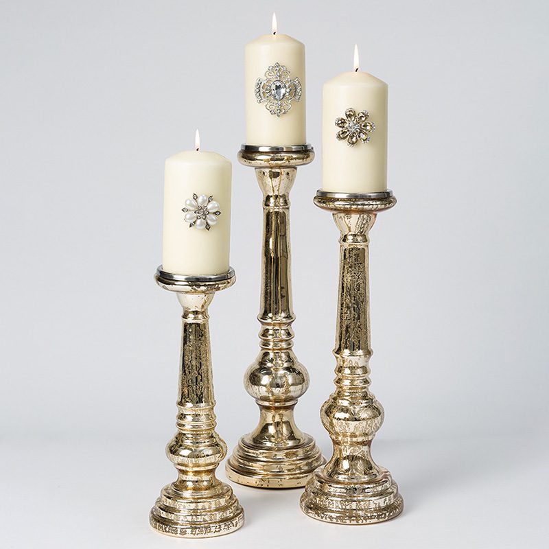 candle holders gold