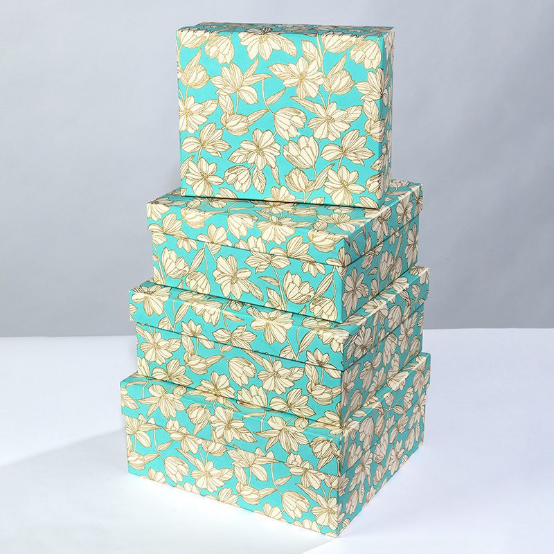 teal bold floral gift box set