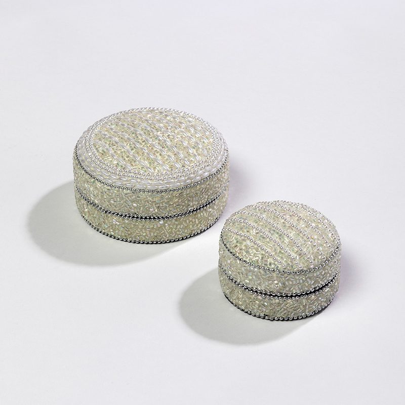Sparkling pill boxes with beads and pearls make for the perfect small pick-up gift or stocking filler.