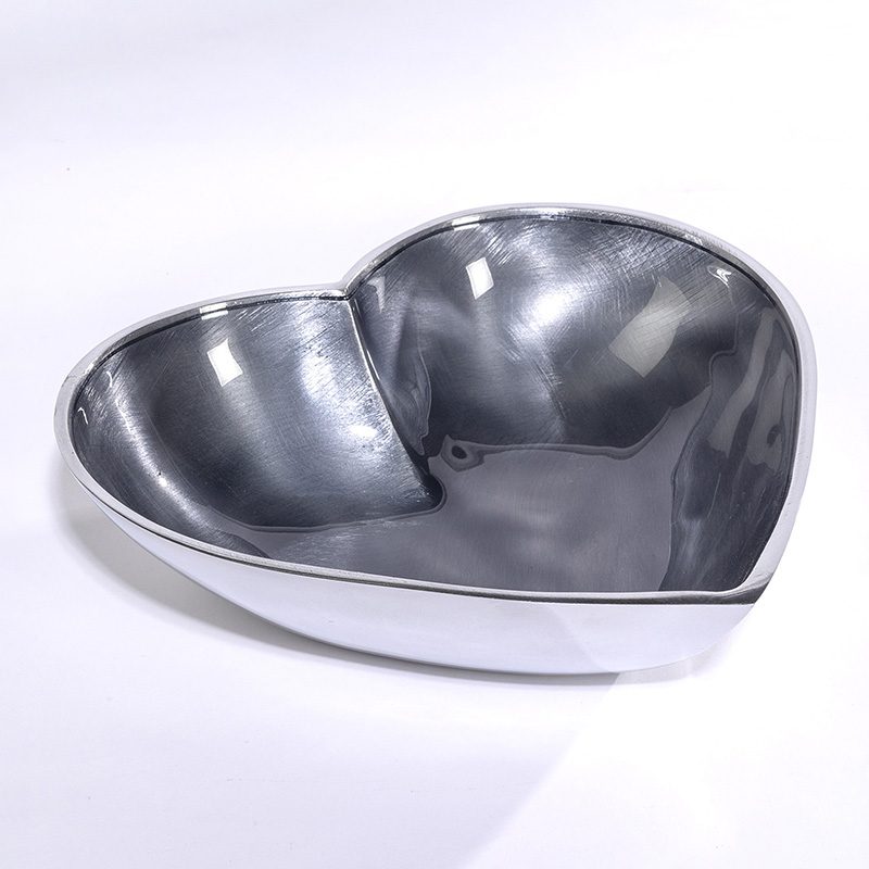 grey enamel heart dish large