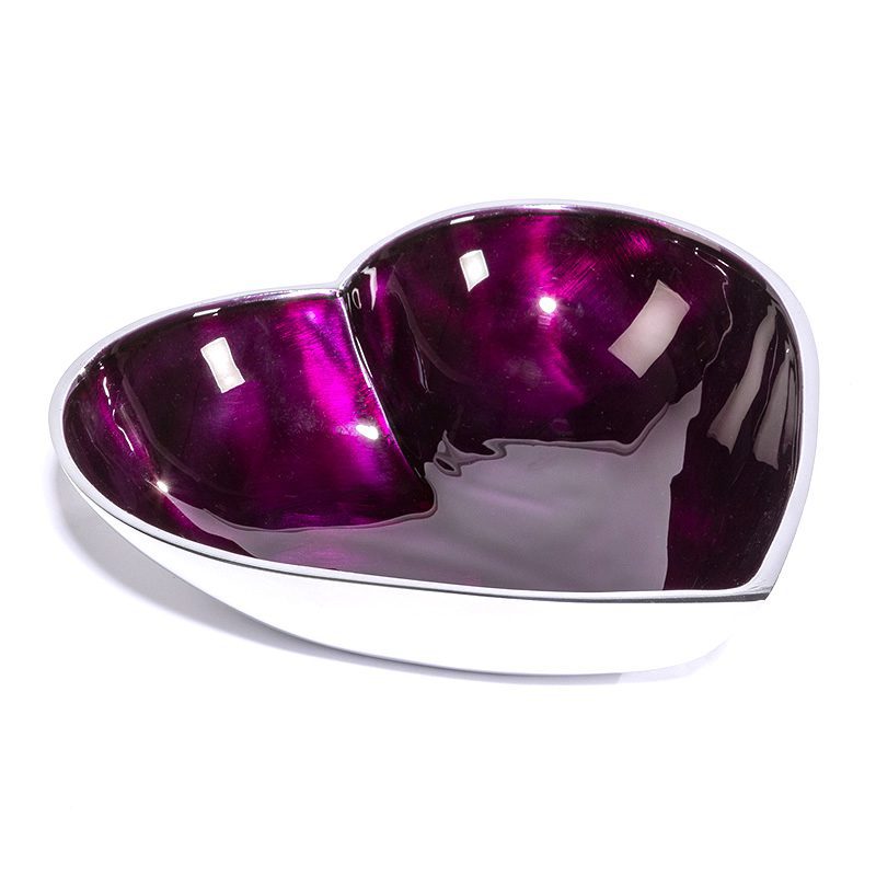 purple enamel heart dish large