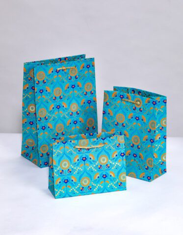 .Handmade gift bags turquoise floral bouquet is luxurious and eco friendly.