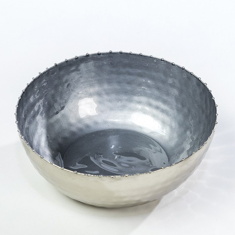 Grey Hammered Bowl