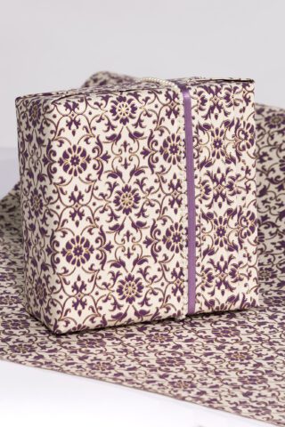 Wrapping paper Purple Florentine is rich, elegant and Eco friendly too.