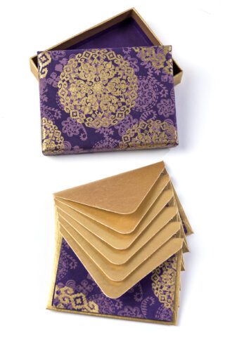 Note card purple medallion is rich, elegant & made from eco friendly paper.
