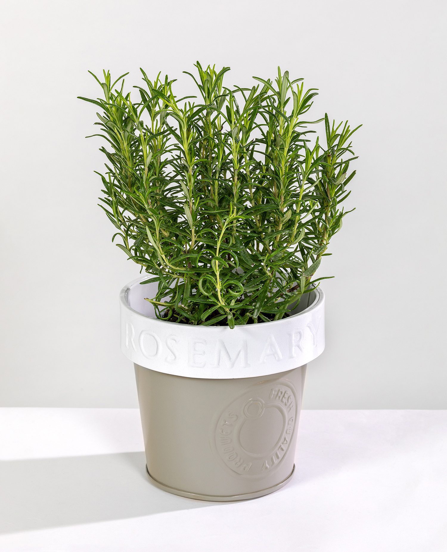 This metal herb pot "rosemary" look lovely on the kitchen sill with herbs in it