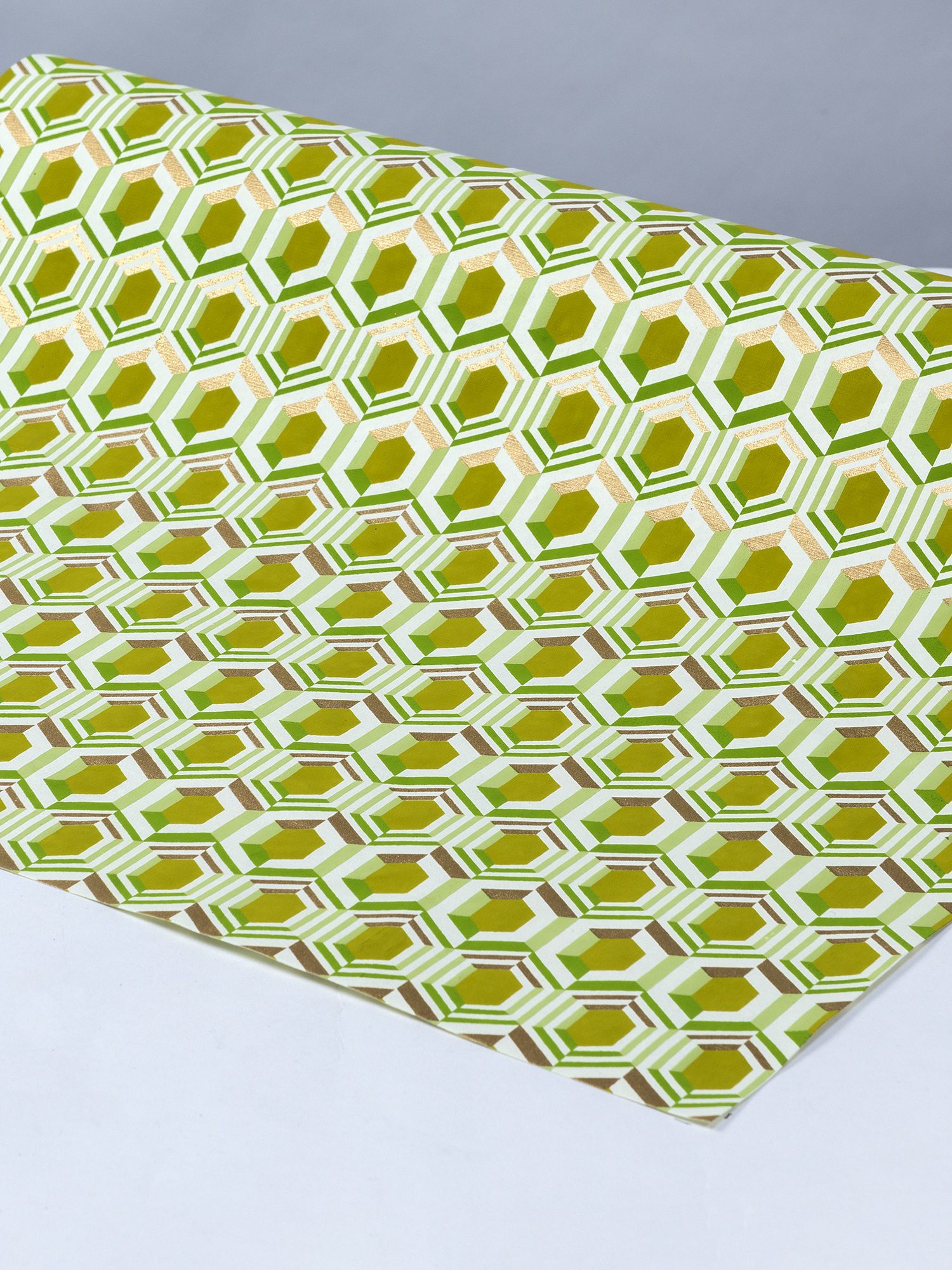 Handmade gift wrap 3 D Hexagonal is a striking and elegant gift wrap.