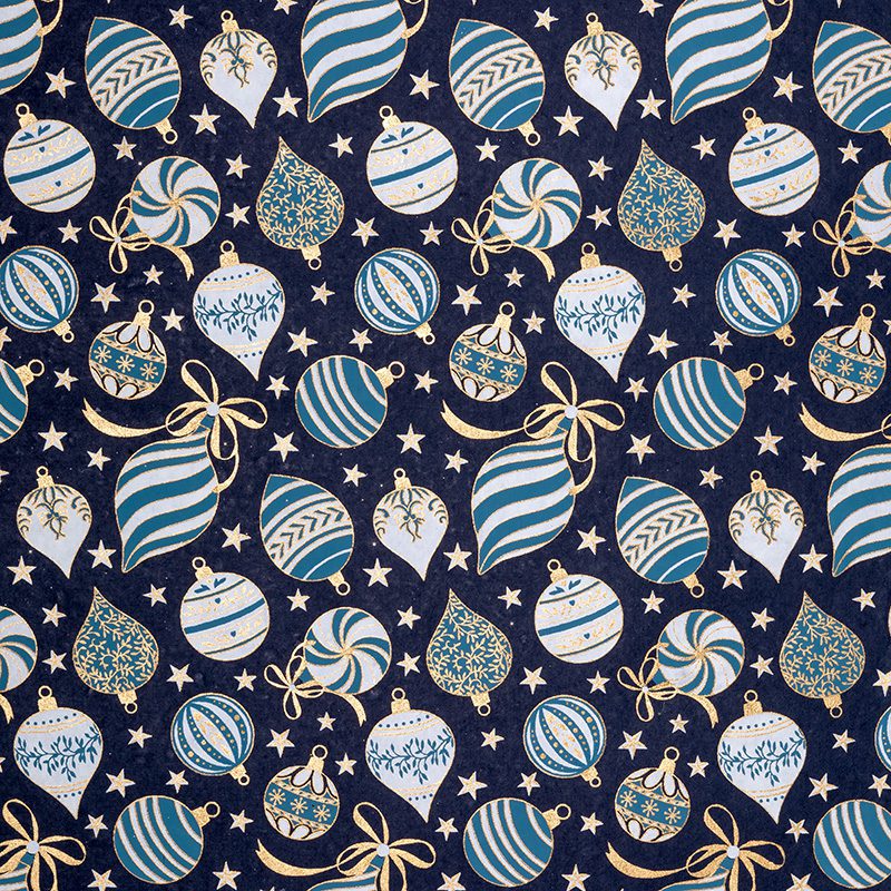 Blue bauble gift wrap
