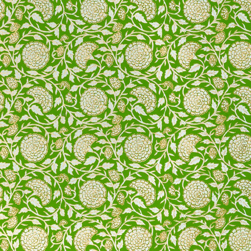 jaipur floral gift wrap green