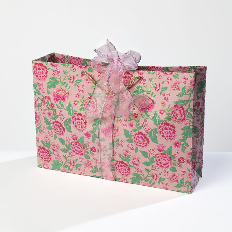Peony floral shopper gift bag captures the essence of elegance.