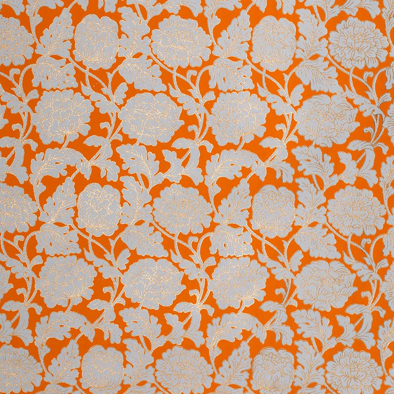 Orange floral handmade and eco friendly gift wrap.