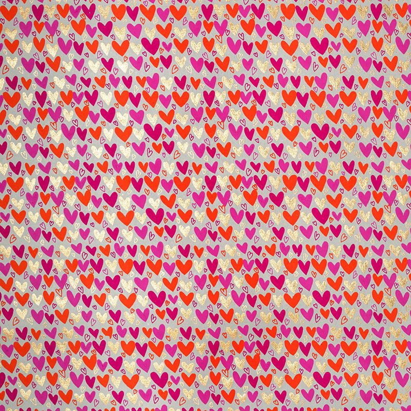 Handmade Heart print gift wrap is a vibrant and whimsical paper, which is perfect for adding a touch of love and joy to your gift wrapping
