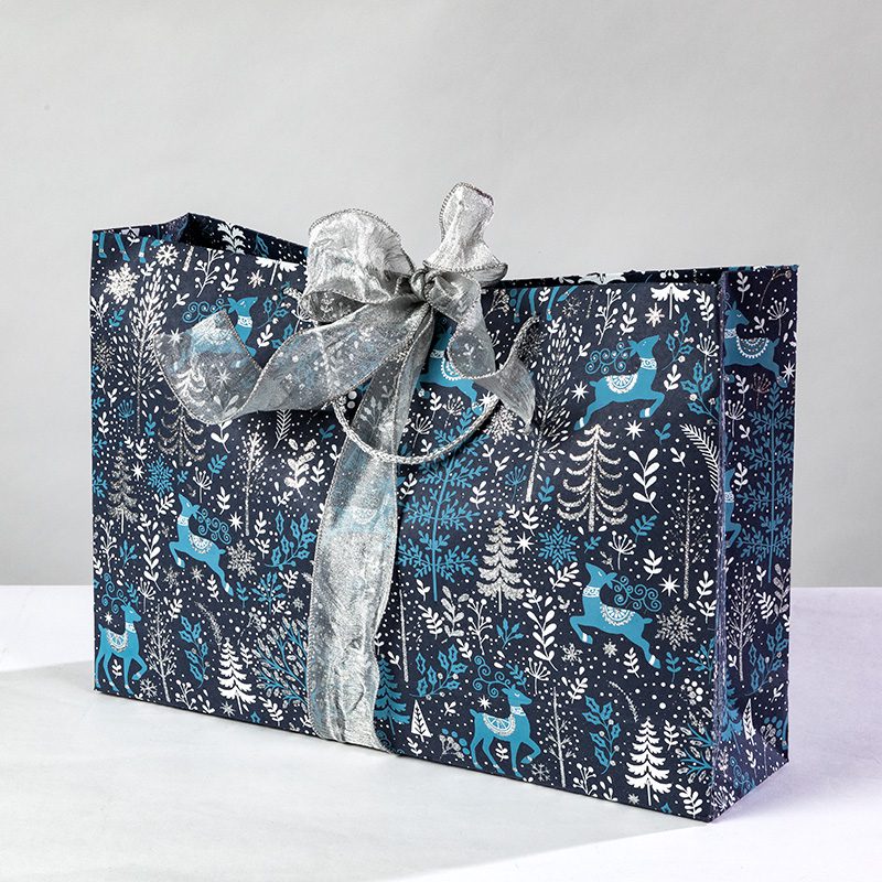 Blue enchanted forest shopper bag