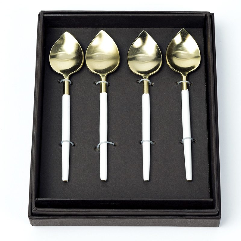 Gold White Coffee Spoons