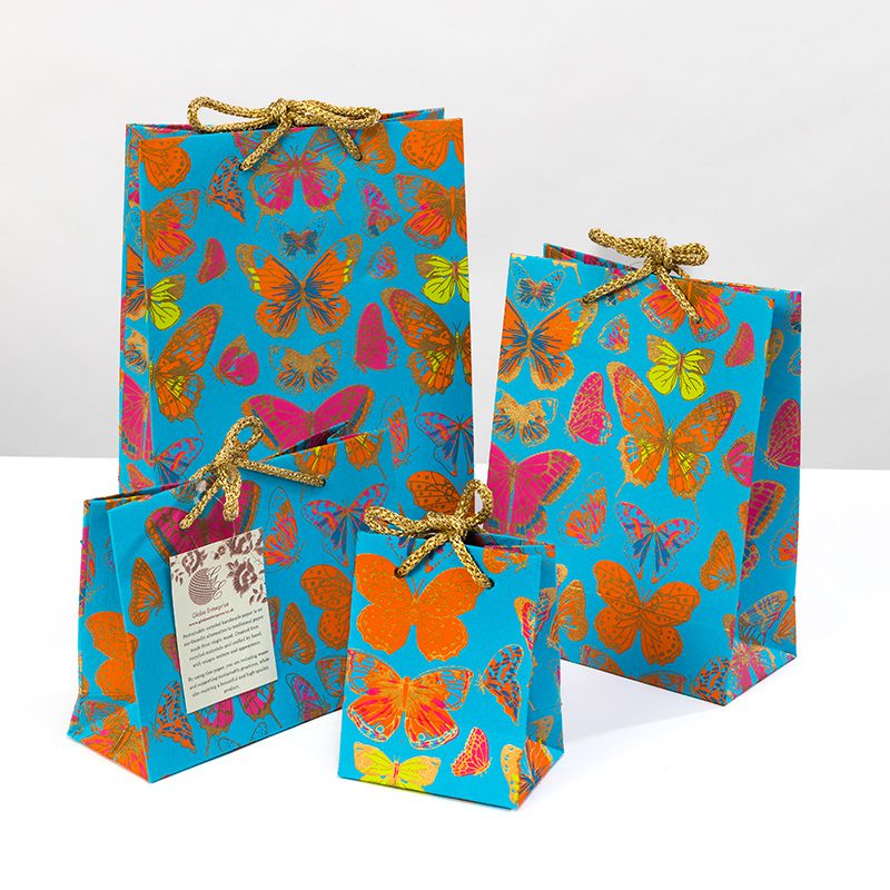 Turquoise Butterfly Gift Bags
