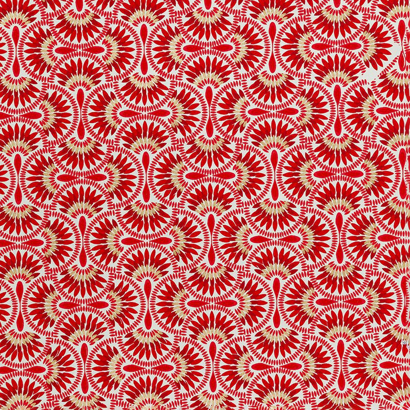 new floral fan red