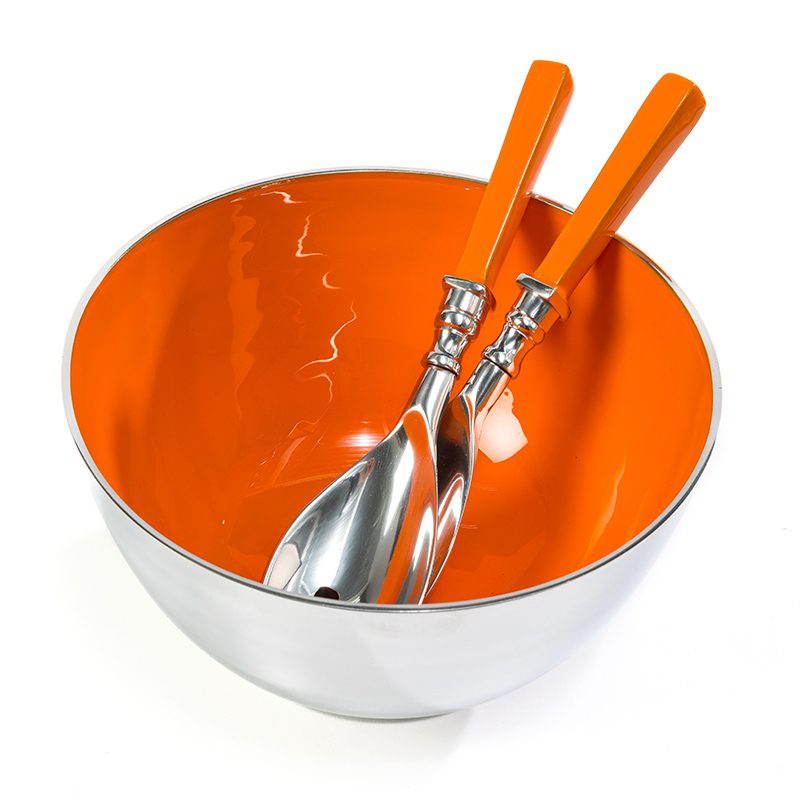 Recycled Aluminium Salad Bowl Orange is perfect for parties.