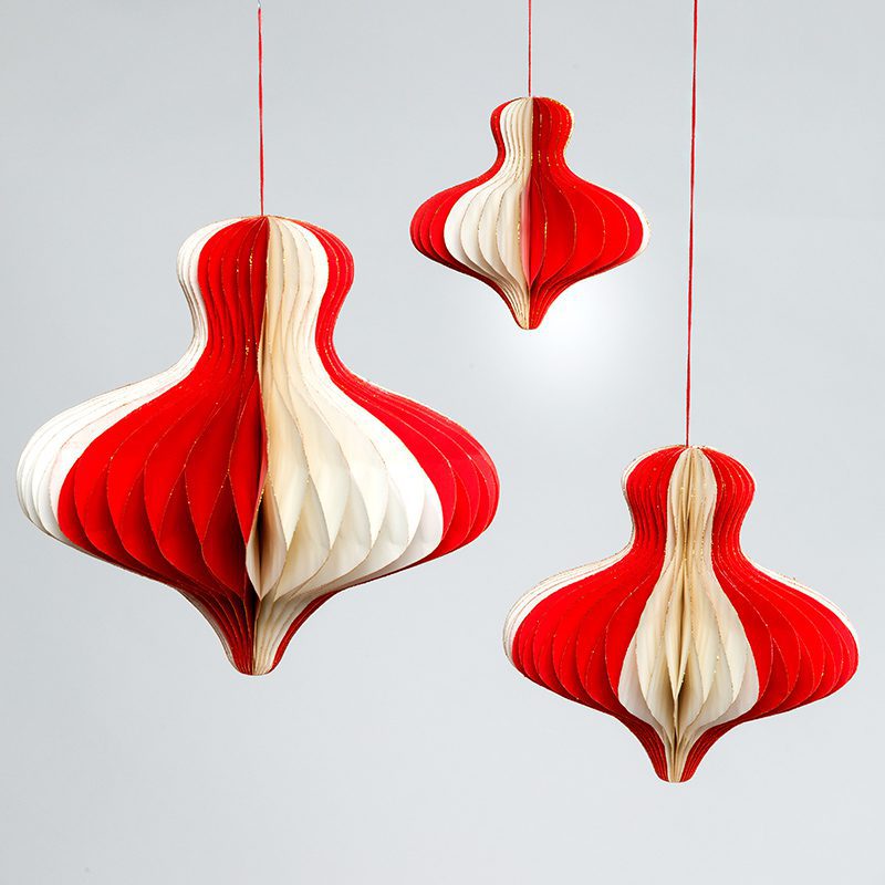 Two Tone Chandelier Decorations Red