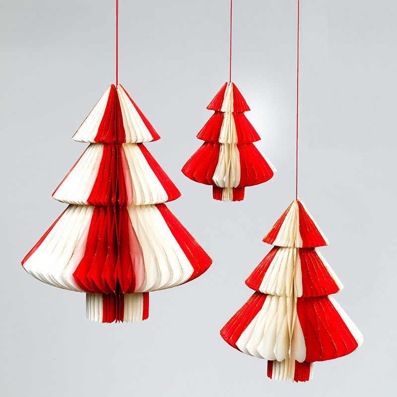 Two Tone Christmas Tree Decorations Red