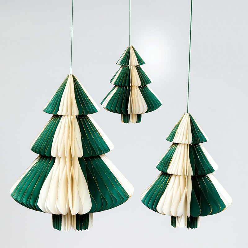 Two Tone Christmas Tree Decorations Green