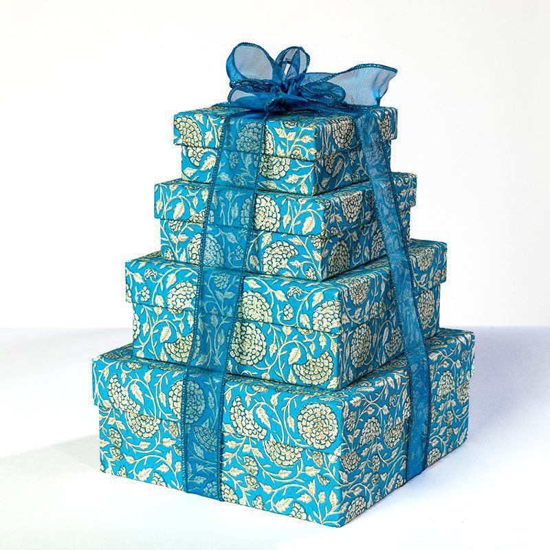 Turquoise Jaipur floral gift box adds splendour to an occassion