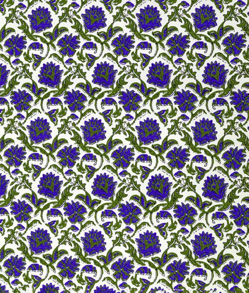 Blue /Green Floral gift bag is adorned with vibrant floral print.