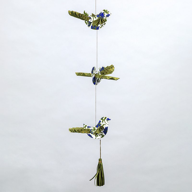 Bird paper mobile with their beautiful origami wings is beautiful