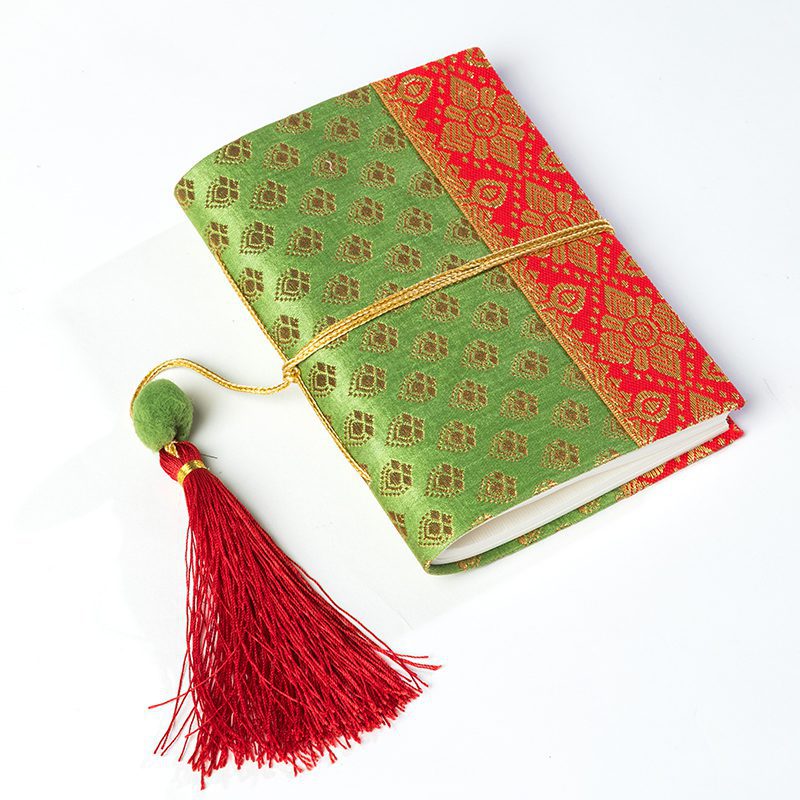 Handmade Sari Notebook Green