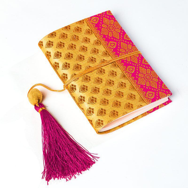 Handmade Sari Notebook Yellow